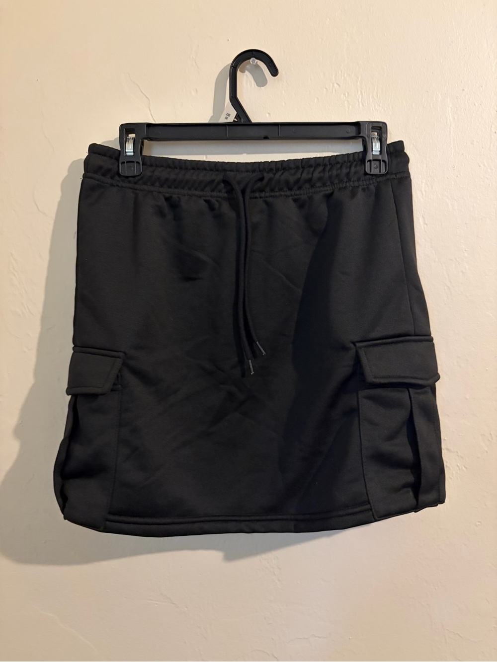 Black Cargo Pocket Midi Skirt